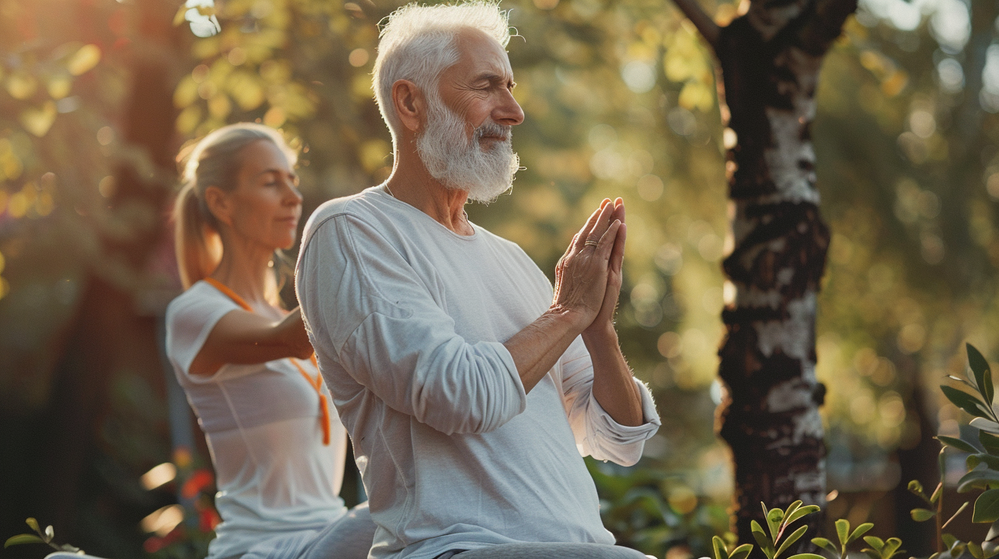 Žena praktikující jógu v klidném prostředí